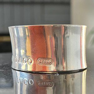 Vintage Tiffany & Co Silver 1837 Wide Cuff Bangle Bracelet